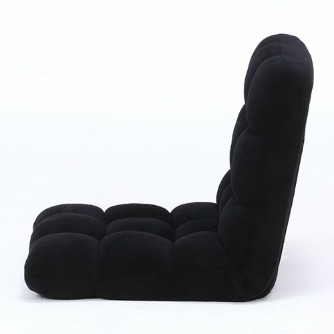 座椅子 ふわふわもこもこ 軽量小型 ブラック  インテリア/住まい/日用品の椅子/チェア(座椅子)の商品写真