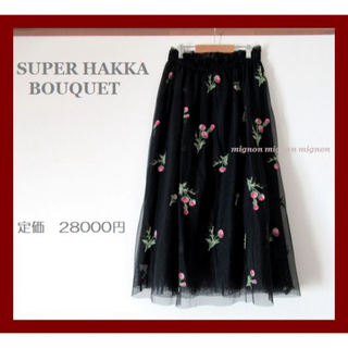 スーパーハッカ(SUPER HAKKA)のSUPER HAKKA　スーパーハッカ　チュール刺繍ロングスカート(ロングスカート)