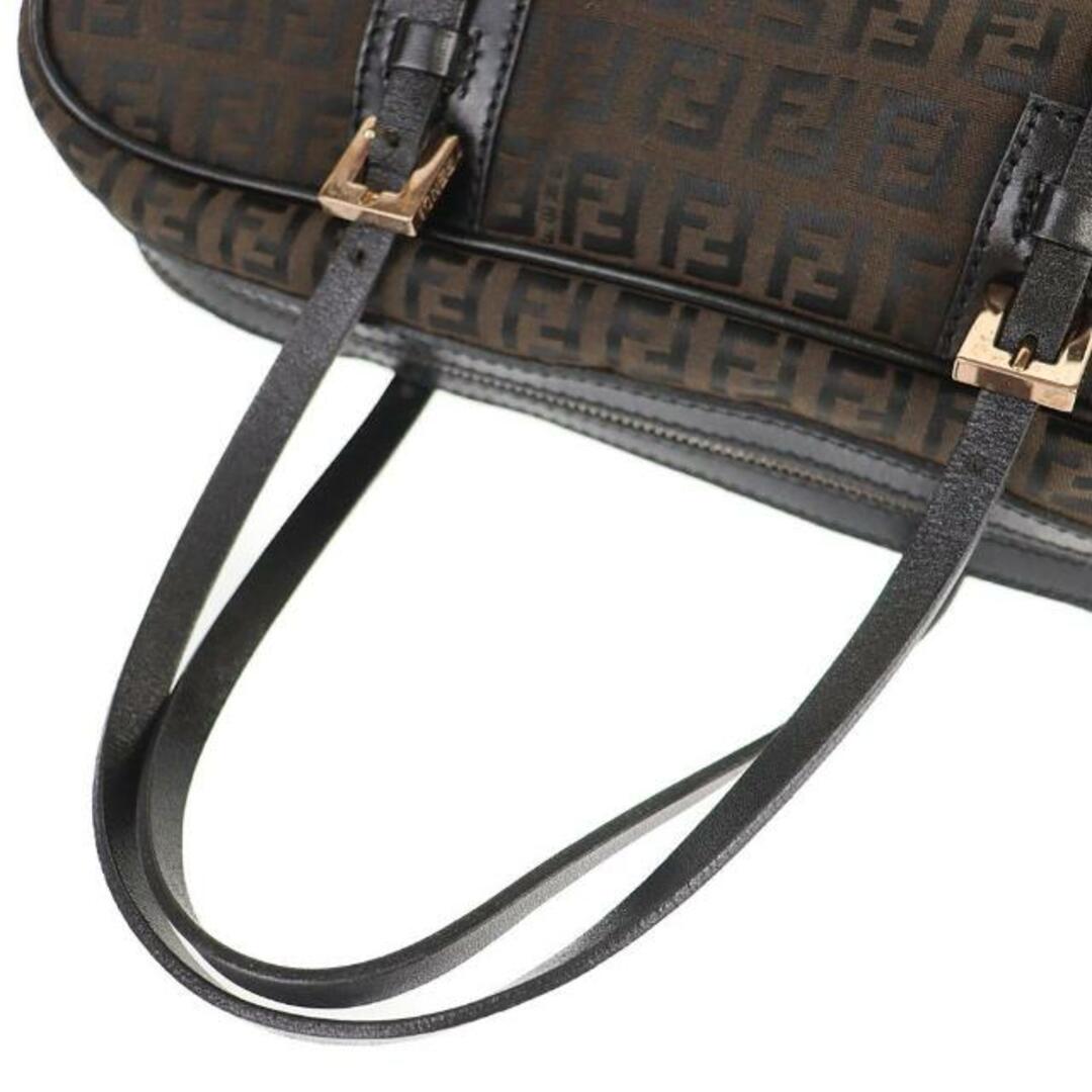 FENDI(フェンディ)のフェンディ ハンドバッグ ズッキーノ 中古 ブラウン ブラック キャンバス レザー FENDI 【中古】 | ズッカ ミニボストン レディース ファッション バック ブランド ABランク レディースのバッグ(ハンドバッグ)の商品写真