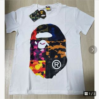 A BATHING APE - 新品　タグ付　A BATHING APE　エイプ　ゴリラ　白　カラフル　ロゴ