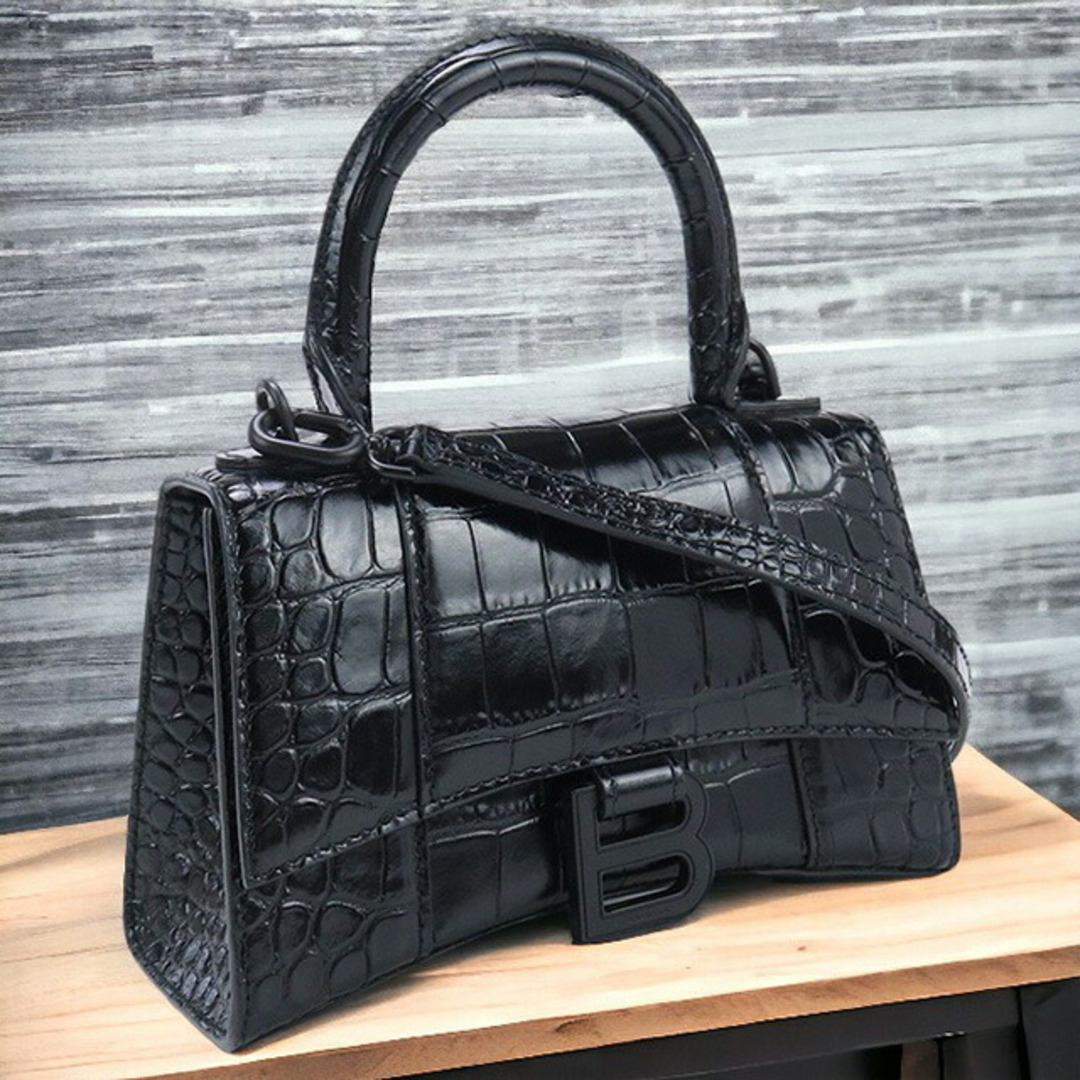 Balenciaga(バレンシアガ)のバレンシアガ BALENCIAGA ハンドバッグ レディース 592833 1LR67 1000 アワーグラス XS ハンドバッグ レディースのバッグ(ハンドバッグ)の商品写真