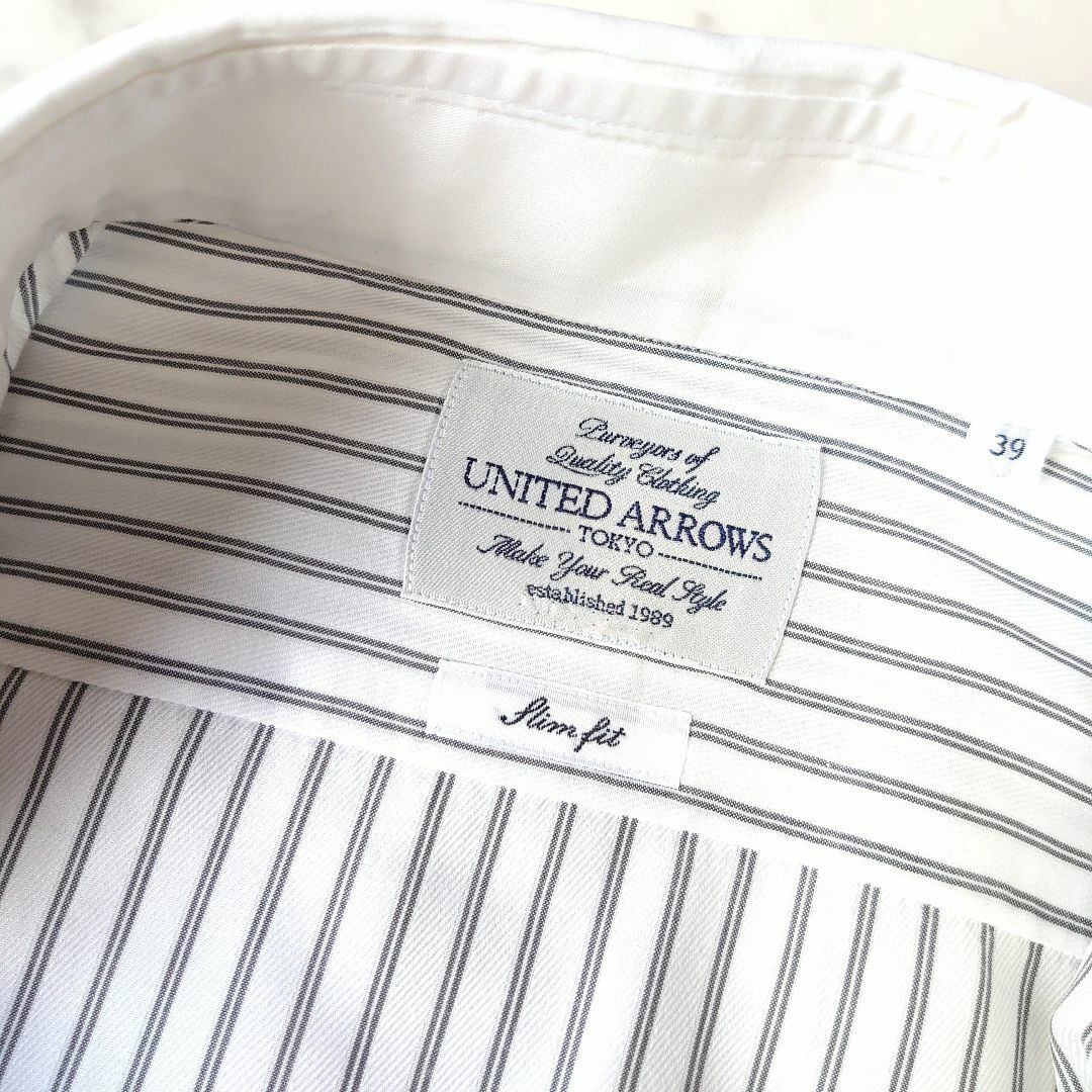 UNITED ARROWS(ユナイテッドアローズ)のユナイテッドアローズ Slim fit 日本製 コットン ストライプ 長袖シャツ メンズのトップス(シャツ)の商品写真