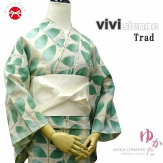 浴衣 レディース ViViSienne Trad（生成り地にグリーンドロップ )(浴衣)