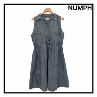 NUMPH - 【NUMPH】　ニンフ　ひざ丈デニムワンピース　ノースリーブ　バックリボン　38