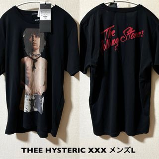 ヒステリックグラマー(HYSTERIC GLAMOUR)のメンズL！ヒステリックグラマー×ローリングストーンズ古着半袖Tシャツ黒 タグ付き(Tシャツ/カットソー(半袖/袖なし))