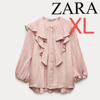 ZARA ZW COLLECTION フリルネックシャツ　フリルブラウス　Myu