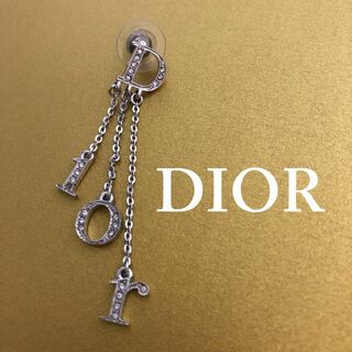 クリスチャンディオール(Christian Dior)の☆美品☆クリスチャンディオール ロゴ ラインストーン ピアス スウィング(ピアス)