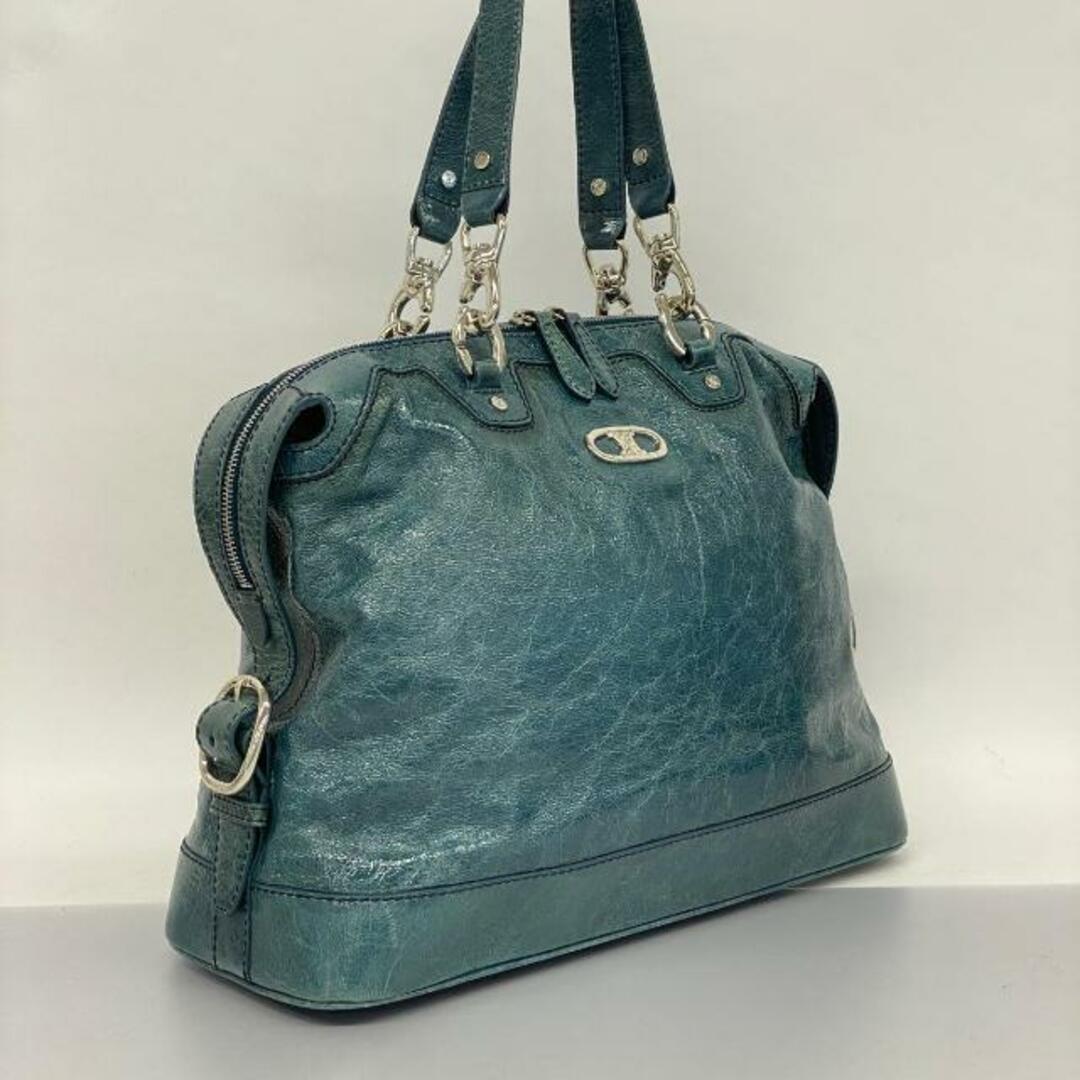 celine(セリーヌ)の【4hc3875】セリーヌ ハンドバッグ/レザー/ブルー/シルバー金具 【中古】 レディース レディースのバッグ(ハンドバッグ)の商品写真