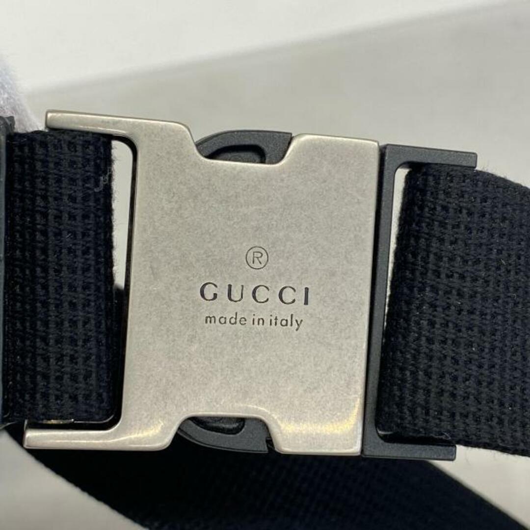 Gucci(グッチ)の【4hc3882】グッチ ウエストバッグ/シェリーライン/630919/キャンバス/ブラック/シルバー金具 【中古】 メンズ/レディース/ユニセックス レディースのバッグ(ボディバッグ/ウエストポーチ)の商品写真