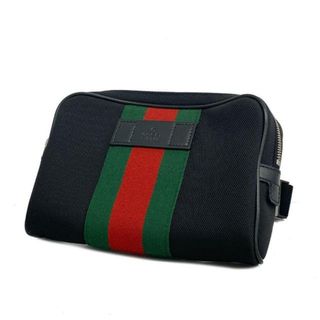 グッチ(Gucci)の【4hc3882】グッチ ウエストバッグ/シェリーライン/630919/キャンバス/ブラック/シルバー金具 【中古】 メンズ/レディース/ユニセックス(ボディバッグ/ウエストポーチ)