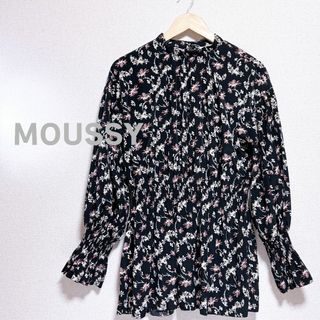 moussy - MOUSSY マウジー　ブラウス　黒　ブラック　小花柄　レディース　ギャザー