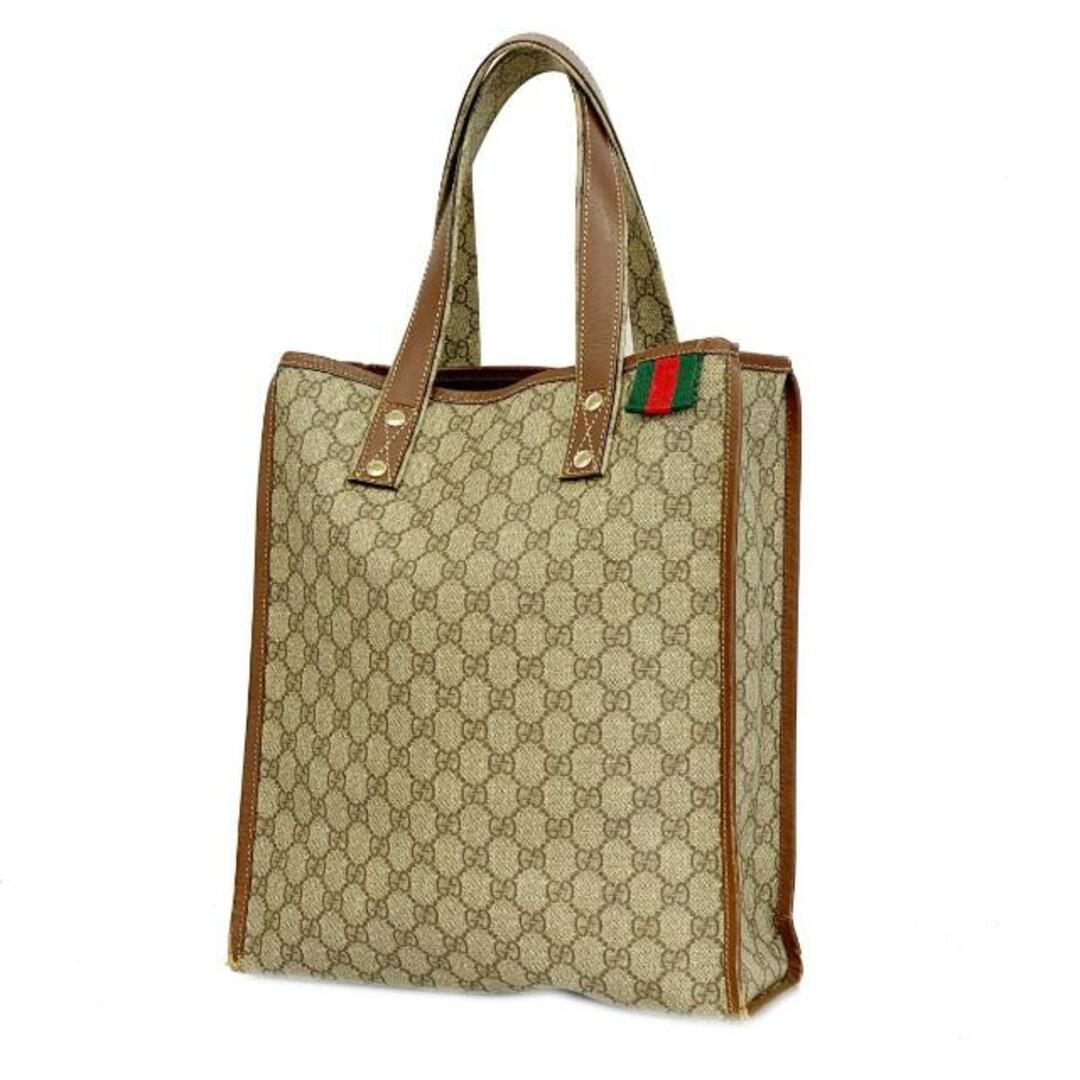 Gucci(グッチ)の【4hd3915】グッチ トートバッグ/GGスプリーム/シェリーライン/211135/PVC/ブラウン/シャンパンゴールド金具 【中古】 レディース レディースのバッグ(トートバッグ)の商品写真