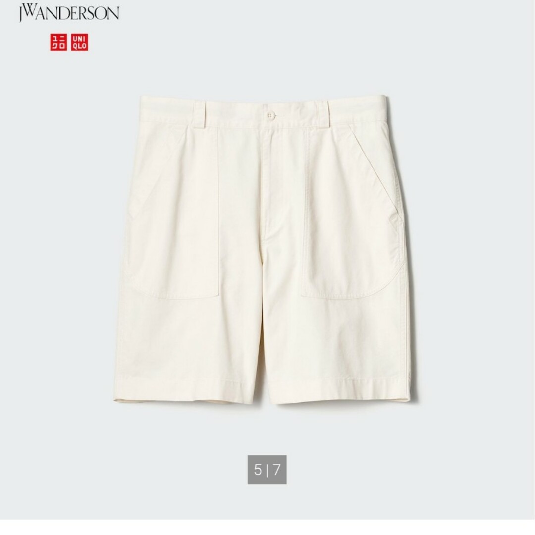 UNIQLO(ユニクロ)のユニクロ　jwanderson ユーティリティワークショーツ　L ナチュラル メンズのパンツ(ショートパンツ)の商品写真