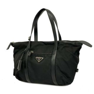 プラダ(PRADA)の【4hd3928】プラダ ハンドバッグ/ナイロン/ブラック/シルバー金具 【中古】 レディース(ハンドバッグ)