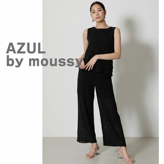 アズールバイマウジー(AZUL by moussy)のAZUL by moussy アズール　マウジー　カジュアルパンツ　ワイド　黒(カジュアルパンツ)