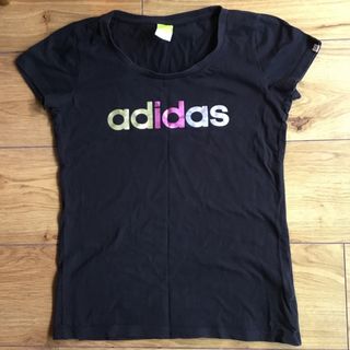 アディダス(adidas)のadidas アディダス　黒　半袖　カットソー　Tシャツ　レディース(その他)