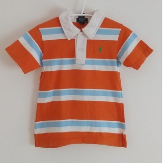 ポロラルフローレン(POLO RALPH LAUREN)のポロラルフローレン　ポロシャツ子供服　オレンジボーダー(Tシャツ/カットソー)
