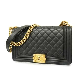 シャネル(CHANEL)の★SALE 【4hd3994】シャネル ショルダーバッグ/ボーイシャネル/チェーンショルダー/ラムスキン/ブラック/ゴールド金具 【中古】 レディース(ショルダーバッグ)