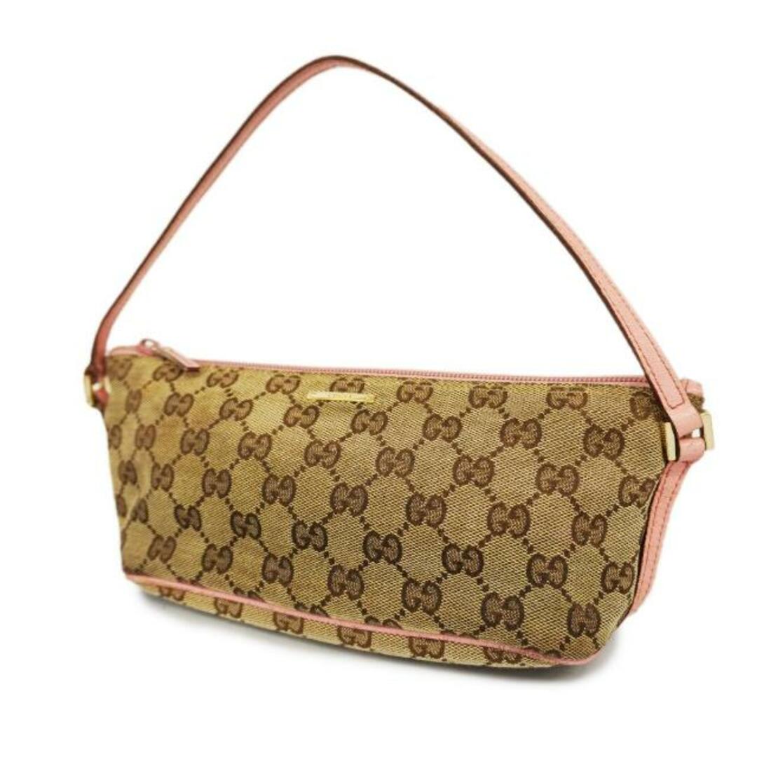 Gucci(グッチ)の【4hd3988】グッチ ポーチ/GGキャンバス/07198/キャンバス/ピンク/ブラウン/シャンパンゴールド金具 【中古】 レディース レディースのファッション小物(ポーチ)の商品写真