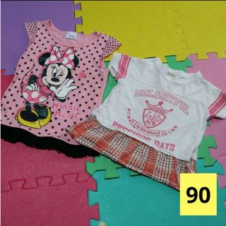 ディズニー(Disney)の【90】半袖Tシャツ 2点セット(Tシャツ/カットソー)