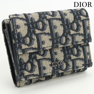 クリスチャンディオール Christian Dior 三折財布小銭入付き メンズ 2OBBC110 YSE H05E ディオールオブリーク 3つ折りウォレット