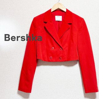 Bershka ベルシュカ　レディース　テーラードジャケット　オレンジ　ショート