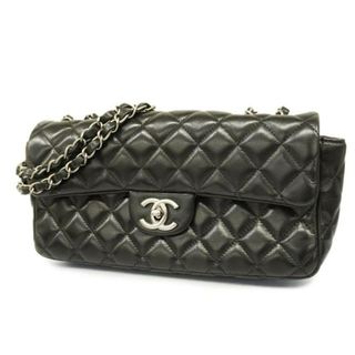 シャネル(CHANEL)の【4hd3997】シャネル ショルダーバッグ/マトラッセ/Wチェーン/ラムスキン/ブラック/シルバー金具 【中古】 レディース(ショルダーバッグ)