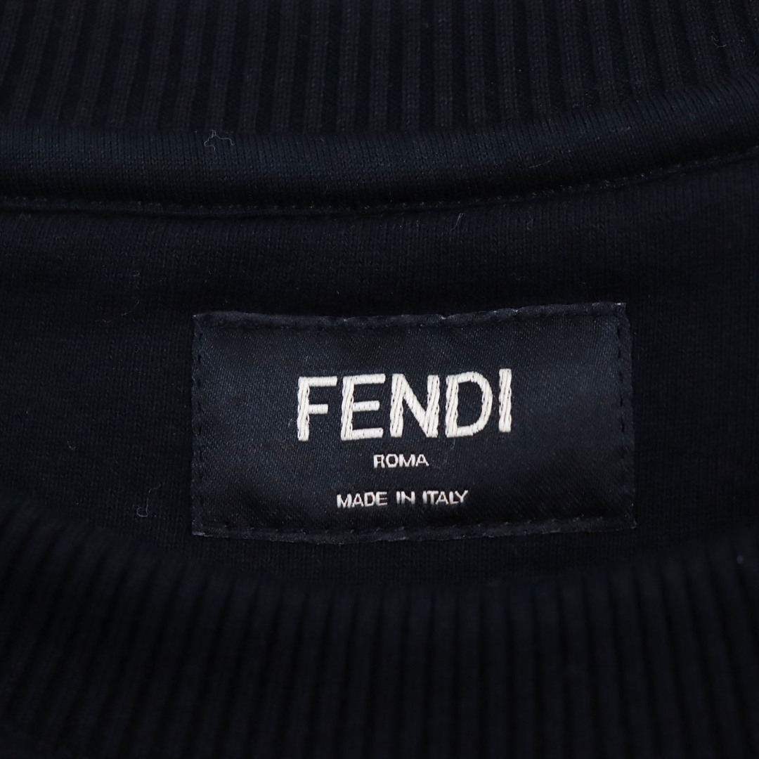 FENDI(フェンディ)の美品●FENDI フェンディ 2021年製 FY0178 Fロゴ クルーネック ロングスリーブ トレーナー スウェット ブラック M イタリア製 正規品 メンズ メンズのトップス(スウェット)の商品写真