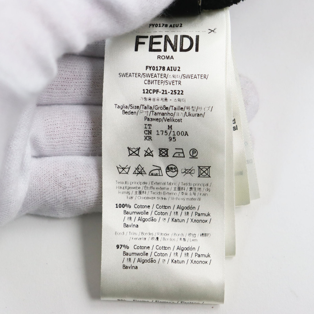 FENDI(フェンディ)の美品●FENDI フェンディ 2021年製 FY0178 Fロゴ クルーネック ロングスリーブ トレーナー スウェット ブラック M イタリア製 正規品 メンズ メンズのトップス(スウェット)の商品写真