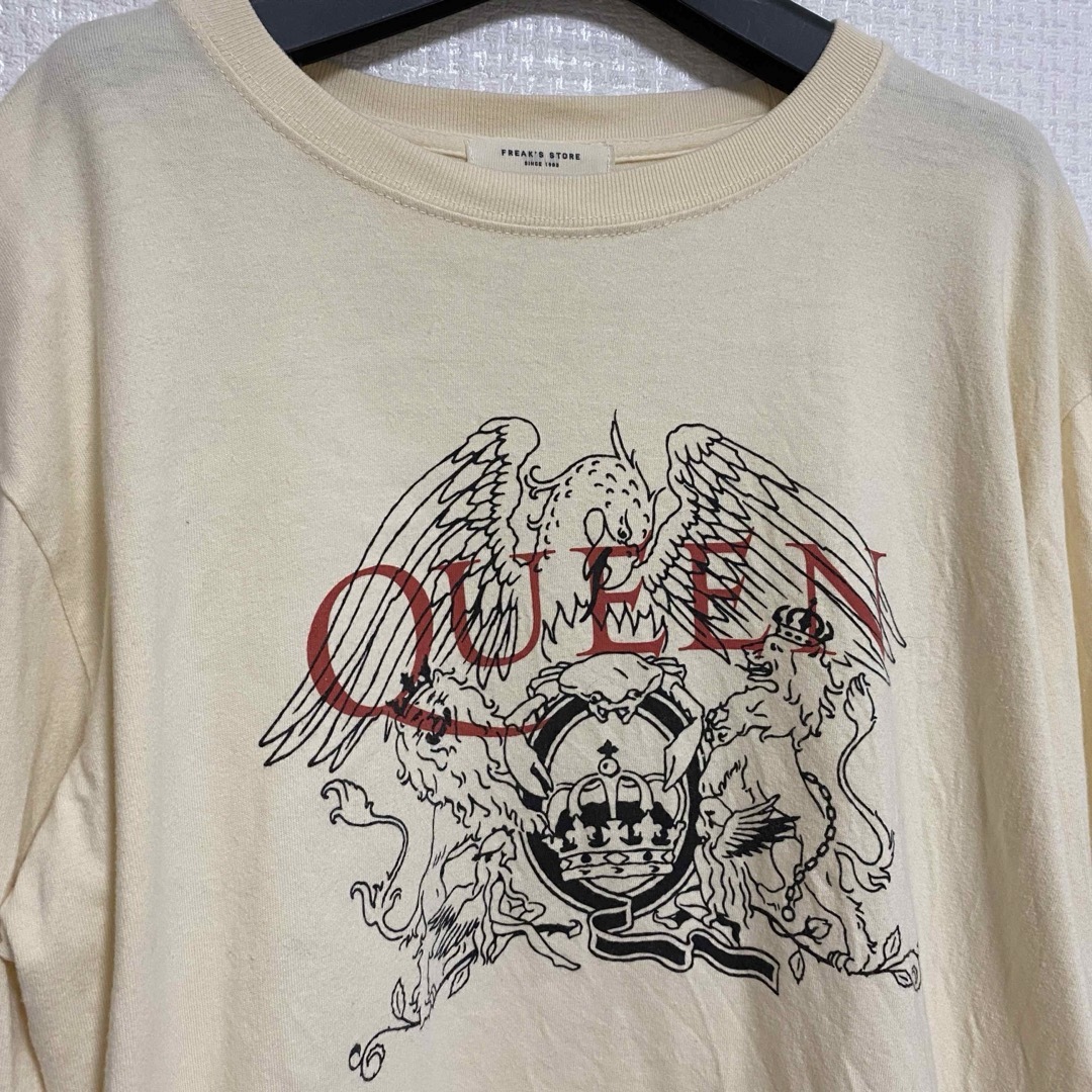 FREAK'S STORE(フリークスストア)のFREAK'S STORE QUEEN 袖プリントロンＴ ナチュラル フリー レディースのトップス(Tシャツ(長袖/七分))の商品写真