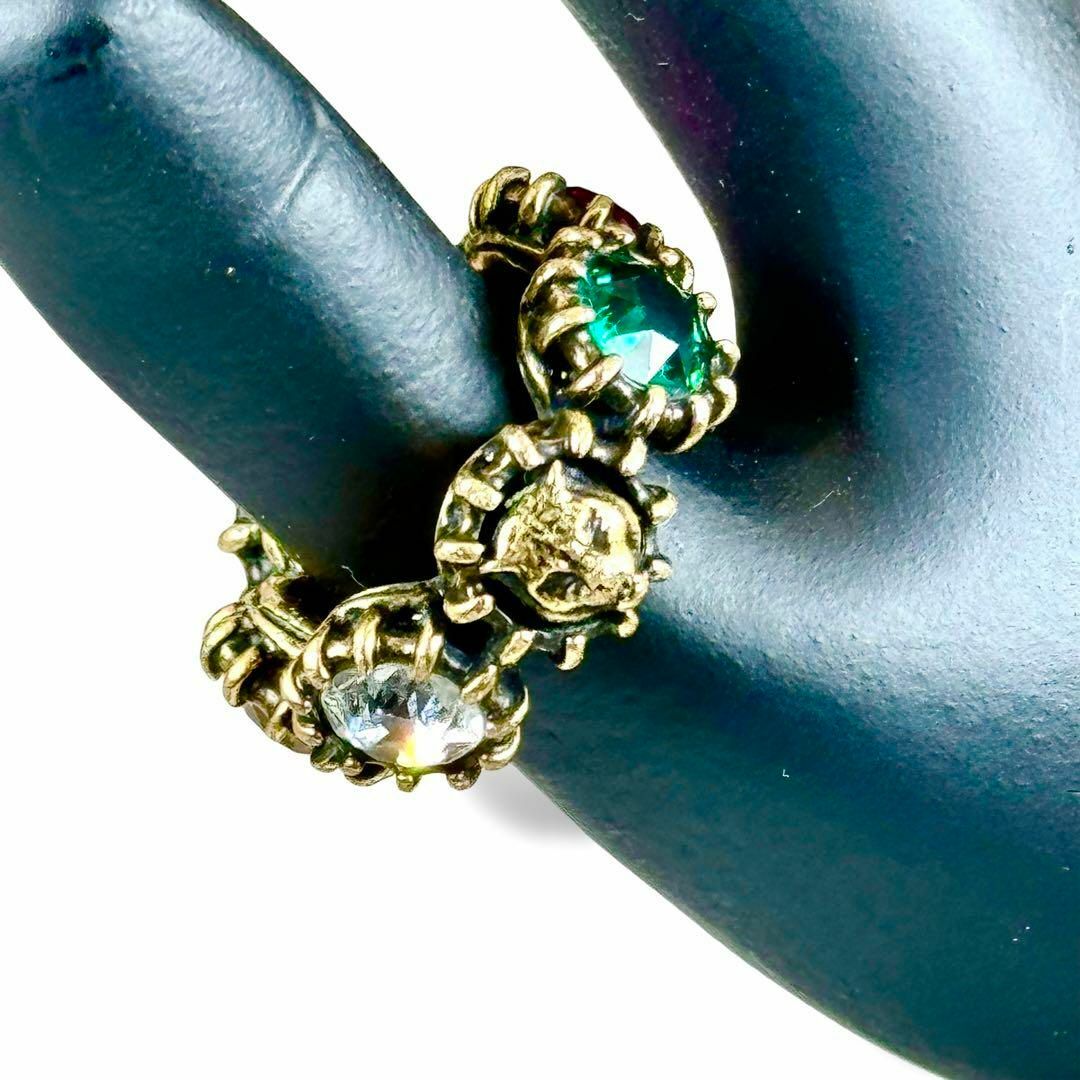 GUCCI - GUCCI グッチ キャットヘッド ビジュー マルチカラー GUCCI - GUCCI グッチ キャットヘッド ビジュー マルチカラー