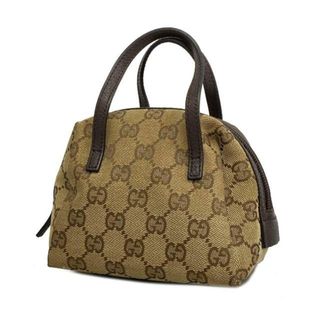 グッチ(Gucci)の【4hd4025】グッチ ハンドバッグ/GGキャンバス/124541/キャンバス/ブラウン/シルバー金具 【中古】 レディース(ハンドバッグ)