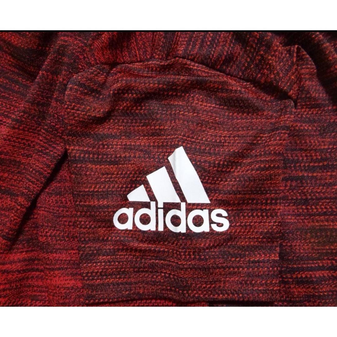 adidas(アディダス)の新品★アディダス★150★快適半袖グラデーションＴシャツ(赤)・ロゴパンツ(黒) キッズ/ベビー/マタニティのキッズ服男の子用(90cm~)(その他)の商品写真