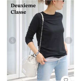 ドゥーズィエムクラス(DEUXIEME CLASSE)のドゥーズィエムクラス　Skew Tシャツ　長袖カットソー　黒(カットソー(長袖/七分))