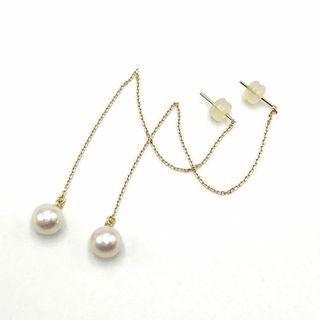 タサキ(TASAKI)の【7mmパール】タサキ　チェーン　ドロップ　ピアス　真珠　ゴールド　K18(ピアス)