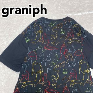 Design Tshirts Store graniph - レア★グラニフ graniph ビューティフルシャドー 刺繍 半袖 Fサイズ