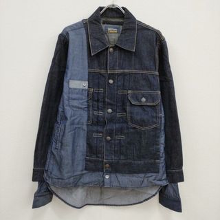 ミハラヤスヒロ(MIHARAYASUHIRO)のMIHARA YASUHIRO Denim ドッキング シャツ地 切替 ブルゾン Gジャン 46 デニムジャケット ネイビー メンズ ミハラヤスヒロ【中古】4-0410M♪(Gジャン/デニムジャケット)