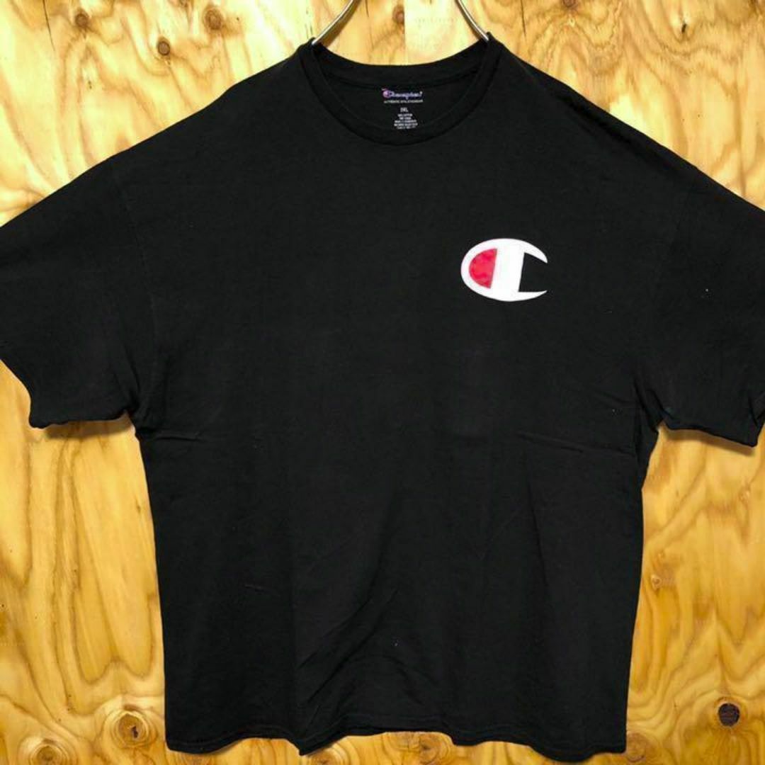 チャンピオン USA古着 90s ブラック ワンポイント 半袖 Tシャツ シャツ メンズのトップス(Tシャツ/カットソー(半袖/袖なし))の商品写真