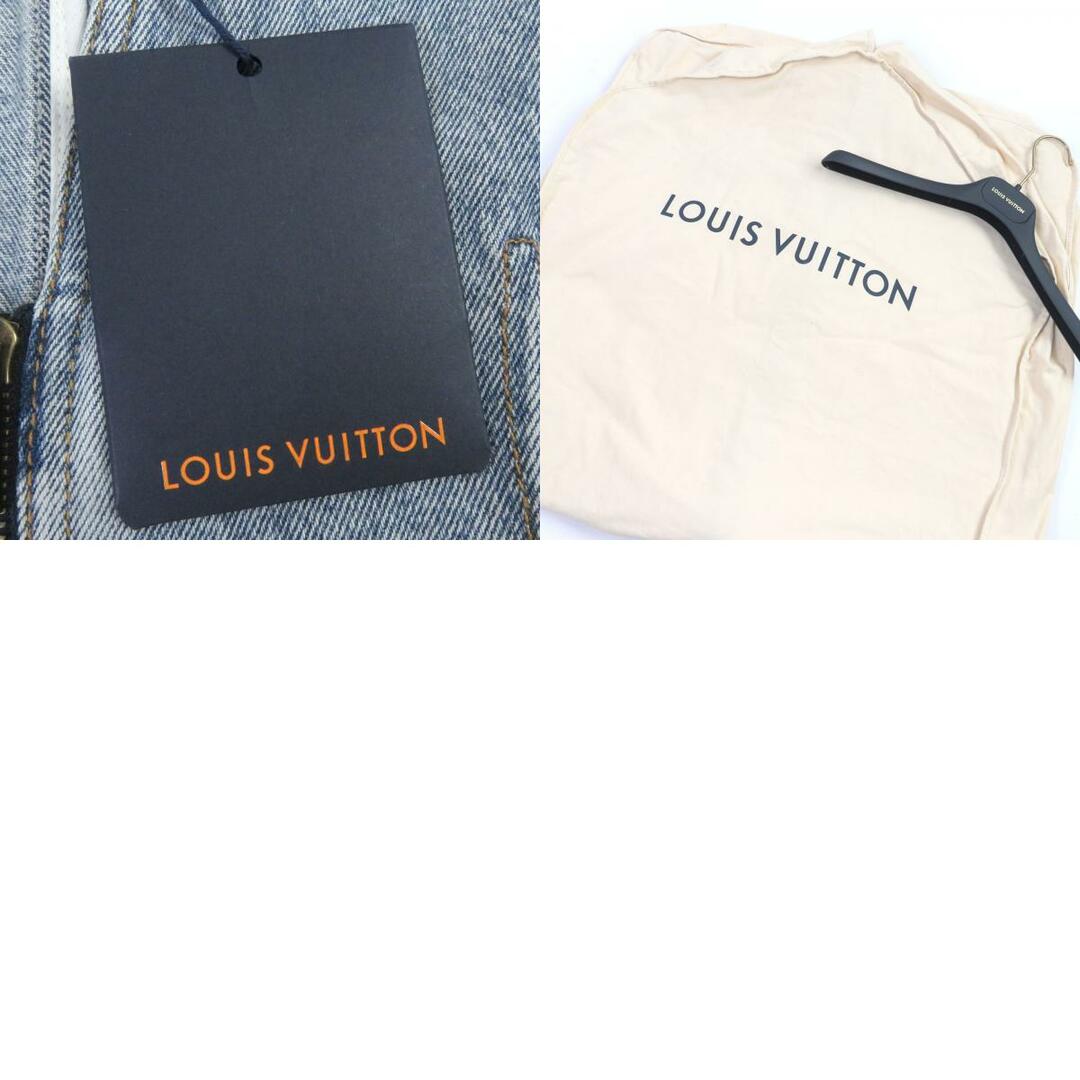 LOUIS VUITTON(ルイヴィトン)の未使用品□LOUIS VUITTON ルイヴィトン 23AW 1AC3UY ガストンV ロゴパッチ ブリーチドデニム ジップアップドレス ワンピース インディゴブルー 38 イタリア製 正規品 レディース 定価346,500円 レディースのワンピース(ひざ丈ワンピース)の商品写真