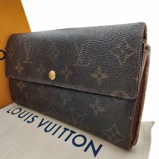 ルイヴィトン(LOUIS VUITTON)のルイヴィトン ポルトモネクレディ 折り長財布 フラップ モノグラム ブラウン系(財布)