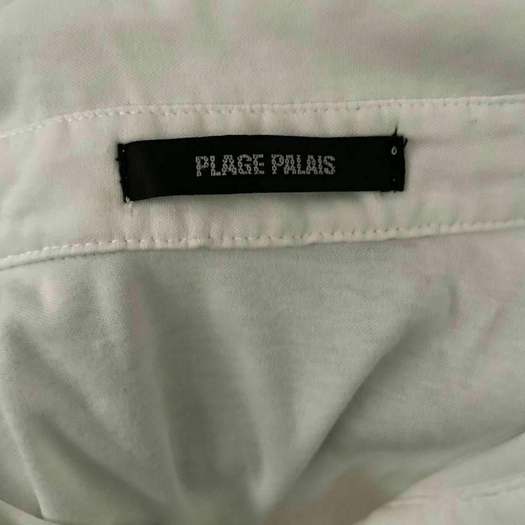 VINTAGE(ヴィンテージ)の肩ボタン 金属ボタン ブラウス M ポロ シャツ ホワイト 白 半袖 レディースのトップス(シャツ/ブラウス(半袖/袖なし))の商品写真