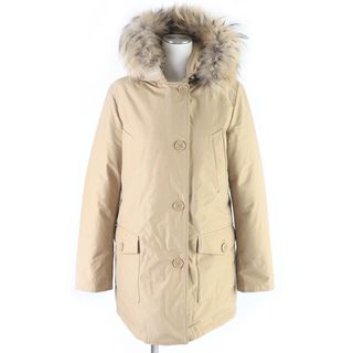 ウールリッチ(WOOLRICH)の極美品□WOOLRICH ウールリッチ WWOU0436 ARCTIC PARKA ラマークロス WZIP ダウンコート ダウンジャケット ベージュ S 正規品 レディース(ダウンジャケット)