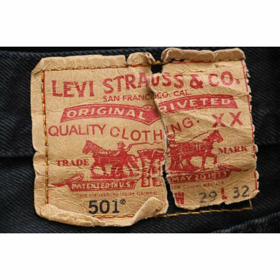 Levi's(リーバイス)のLevi'sリーバイス 501 後染め ブラック デニムパンツ w29 L32★SDP2483 オールド ジーンズ ストレート  メンズのパンツ(デニム/ジーンズ)の商品写真