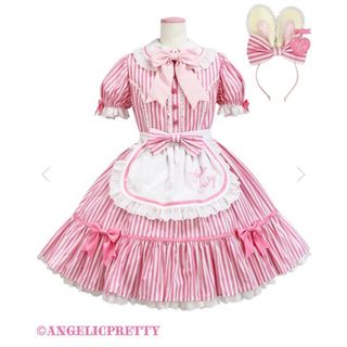 アンジェリックプリティー(Angelic Pretty)のリリカルバニー　ストライプダイナーワンピースset(セット/コーデ)