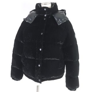 モンクレール(MONCLER)の極美品□MONCLER モンクレール 21-22AW DAOS ロゴワッペン付き ラメ入り ベルベッド ダウンジャケット ブラック 1 ガーメント付き 正規品 レディース(ダウンジャケット)