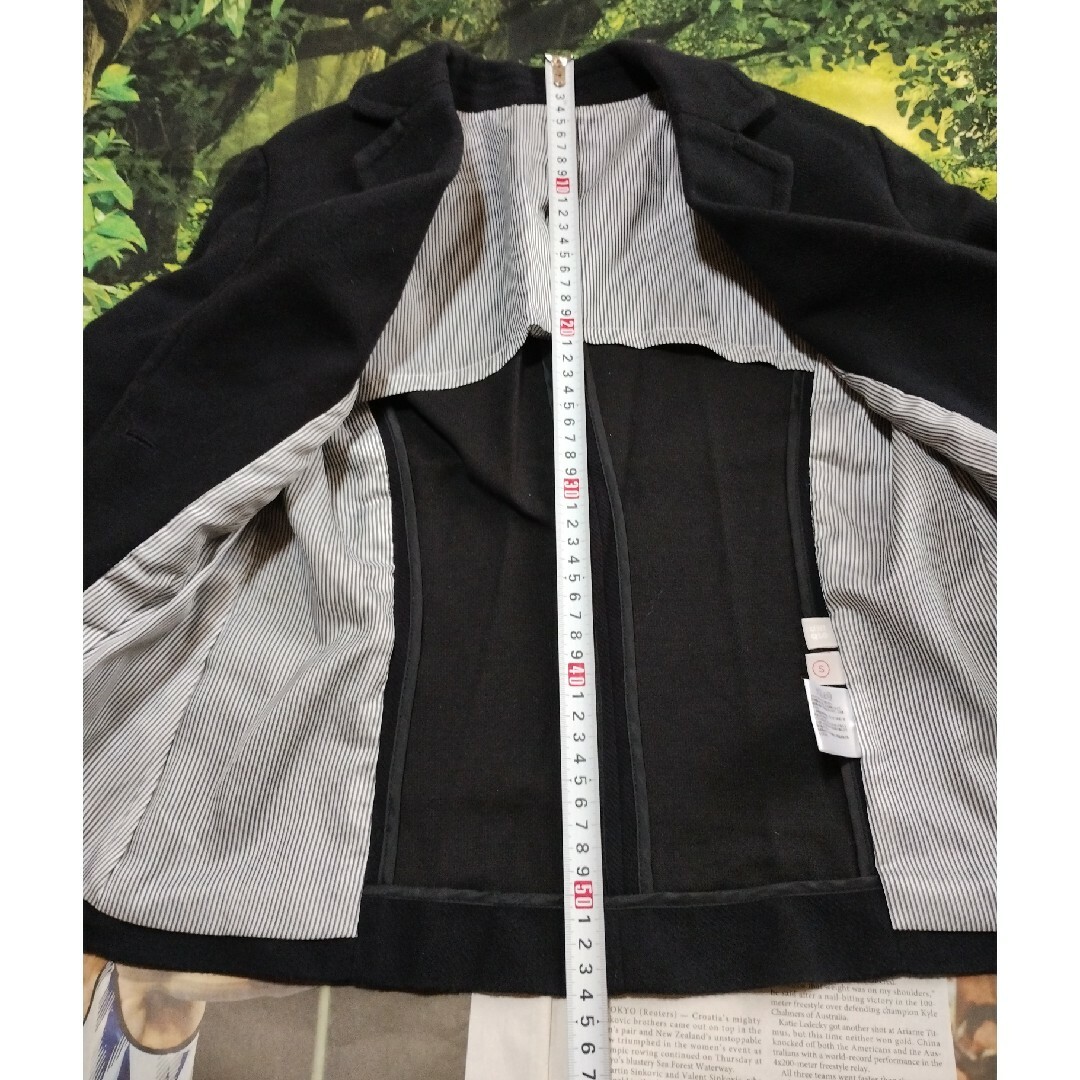 UNIQLO(ユニクロ)の1949＊UNIQLO5分袖ジャケット黒 レディースのジャケット/アウター(ノーカラージャケット)の商品写真