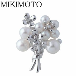 ミキモト(MIKIMOTO)のミキモト パール ピン ブローチ ブーケ 現行モデル アコヤパール3.8mm～5.8mm シルバー MIKIMOTO【17126】(ブローチ/コサージュ)