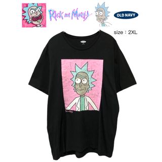 オールドネイビー(Old Navy)のRick and Morty　Tシャツ　2XL　黒　USA古着(Tシャツ/カットソー(半袖/袖なし))