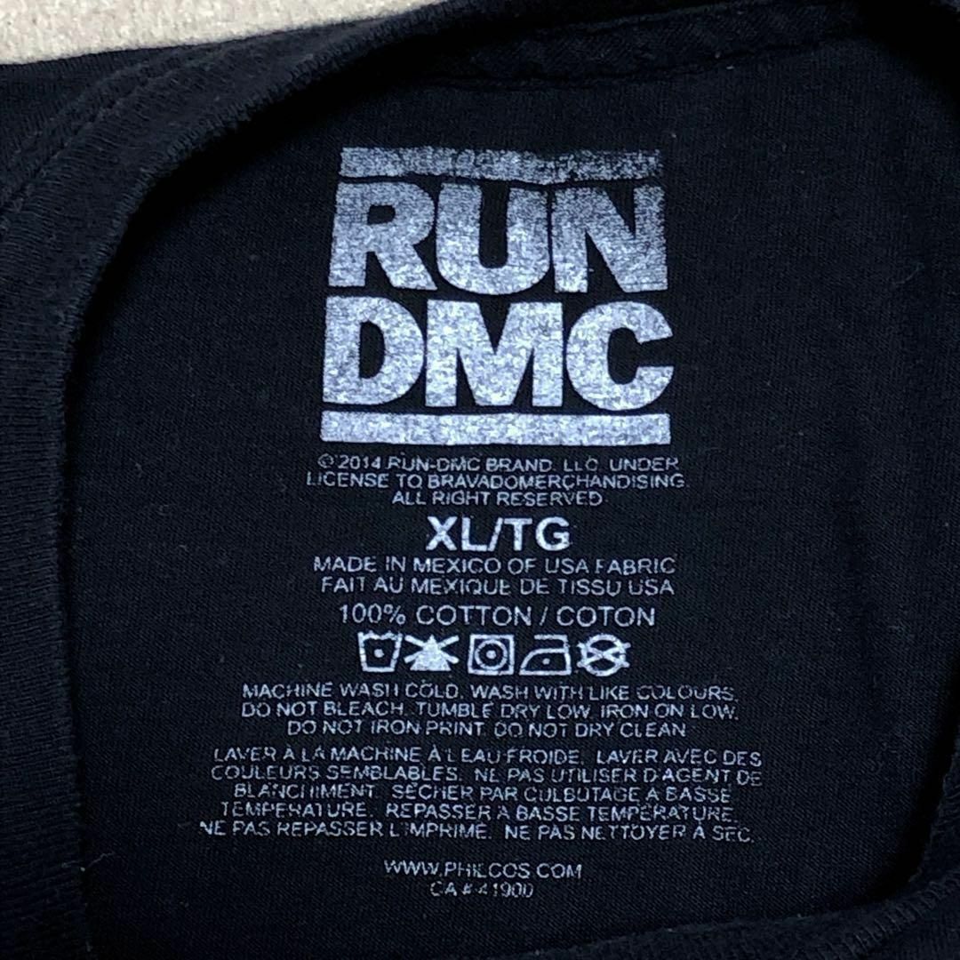 MUSIC TEE(ミュージックティー)のランDMC　RUNDMC　ヒップホップ　ラップ　バンドＴシャツ　黒　メンズ　古着 メンズのトップス(Tシャツ/カットソー(半袖/袖なし))の商品写真