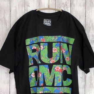 ミュージックティー(MUSIC TEE)のランDMC　RUNDMC　ヒップホップ　ラップ　バンドＴシャツ　黒　メンズ　古着(Tシャツ/カットソー(半袖/袖なし))